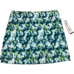 Lija Women's Green and Blue Brushstrokes Pattern Skort Size 14 Golf/Tennis
